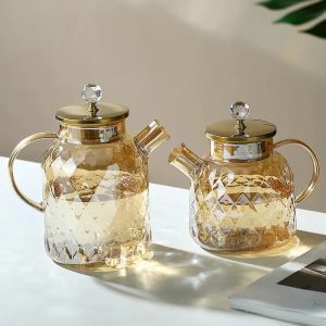 New type of household high-capacity borosilicate glass teapot